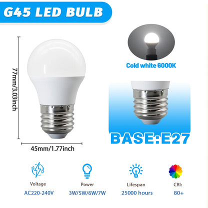 Confezione da 1-12 Lampadine LED E14 E27 B22 di Alta Qualità, AC 220V 240V 3W-7W 80lm/w, Mini Lampadina Senza Sfarfallio 3000K 4000K 6000K