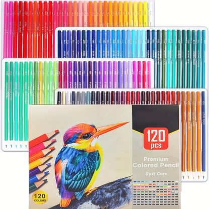 Set di Matite Colorate Professionali 72/120/180/260 Colori, Matite a Olio Non Tossiche per Disegno Artistico e Colorazione
