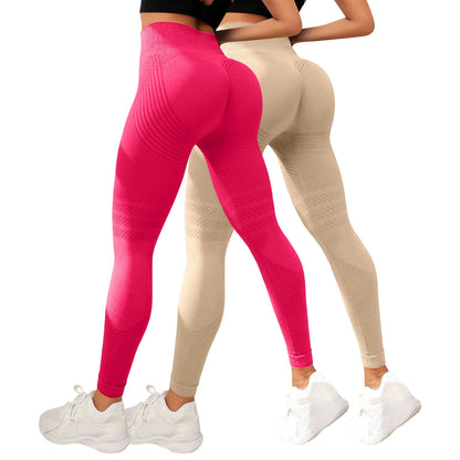 Leggings Modellanti Anti-Cellulite 2 Pezzi, Compressione 3D, Vita Alta, Senza Cuciture, Push-Up, Opachi, Pantaloni Sportivi per Yoga e Fitness
