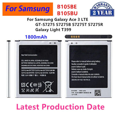Nuovissima batteria B105BE B105BU 1800mAh per Samsung Galaxy Ace 3 LTE GT-S7275 S7275B S7275T S7275R Galaxy Light T399