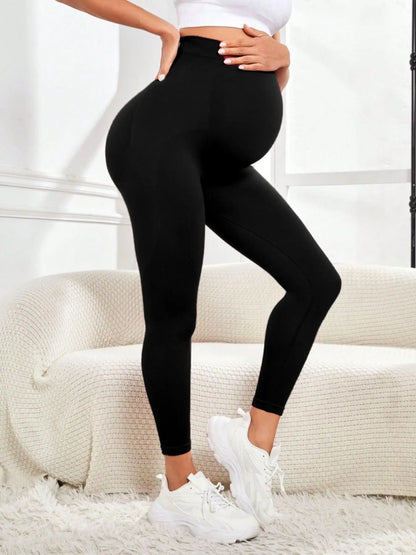 Leggings per gravidanza a vita alta Abiti premaman per donne incinte Pantaloni per il corpo Leggins lavorati a maglia con supporto per la pancia