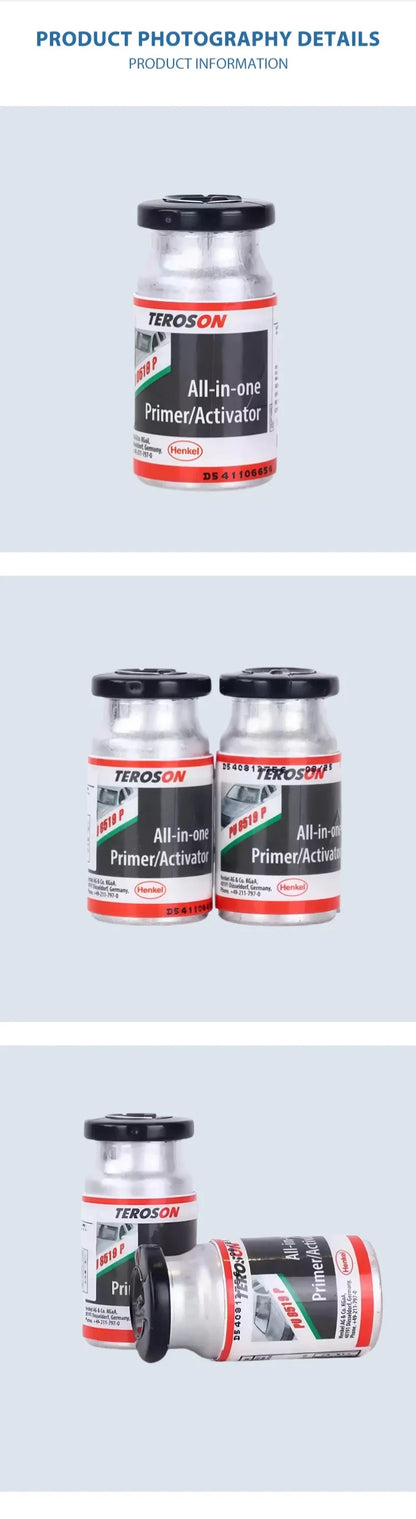 TEROSON PU 8519 P 10ML Primer Attivatore 2-in-1 per Parabrezza, Riparazione Vetri Auto, Adesivo Automobilistico a Rapida Asciugatura, Primer PU Nero