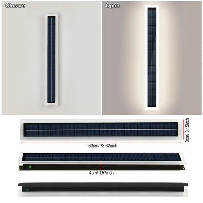 Lampade da parete solari per esterni IP65 LED impermeabile lungo 60 cm, paralume in acrilico 10 W per montaggio a parete per portico, patio, ingresso