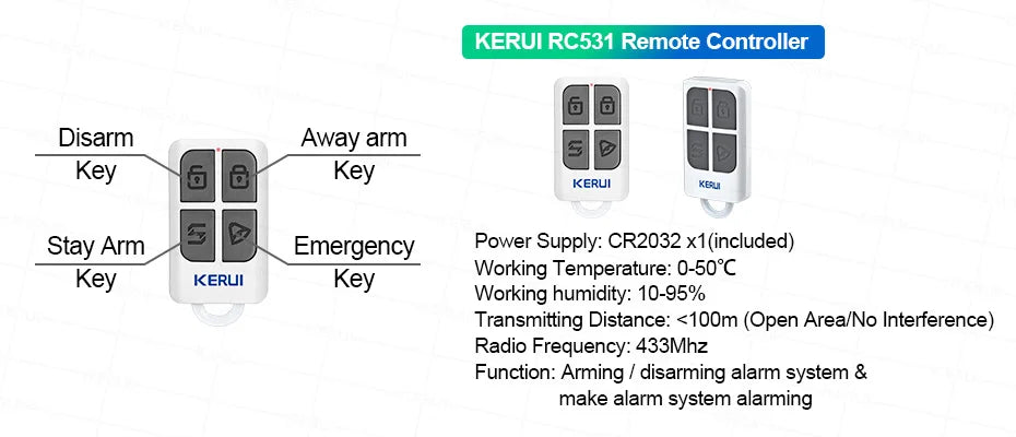 Kit Sistema di Allarme Domestico WIFI GSM KERUI Compatibile con Tuya, Allarme Antifurto Supporta Alexa Google, Sicurezza Wireless per Casa 433MHz