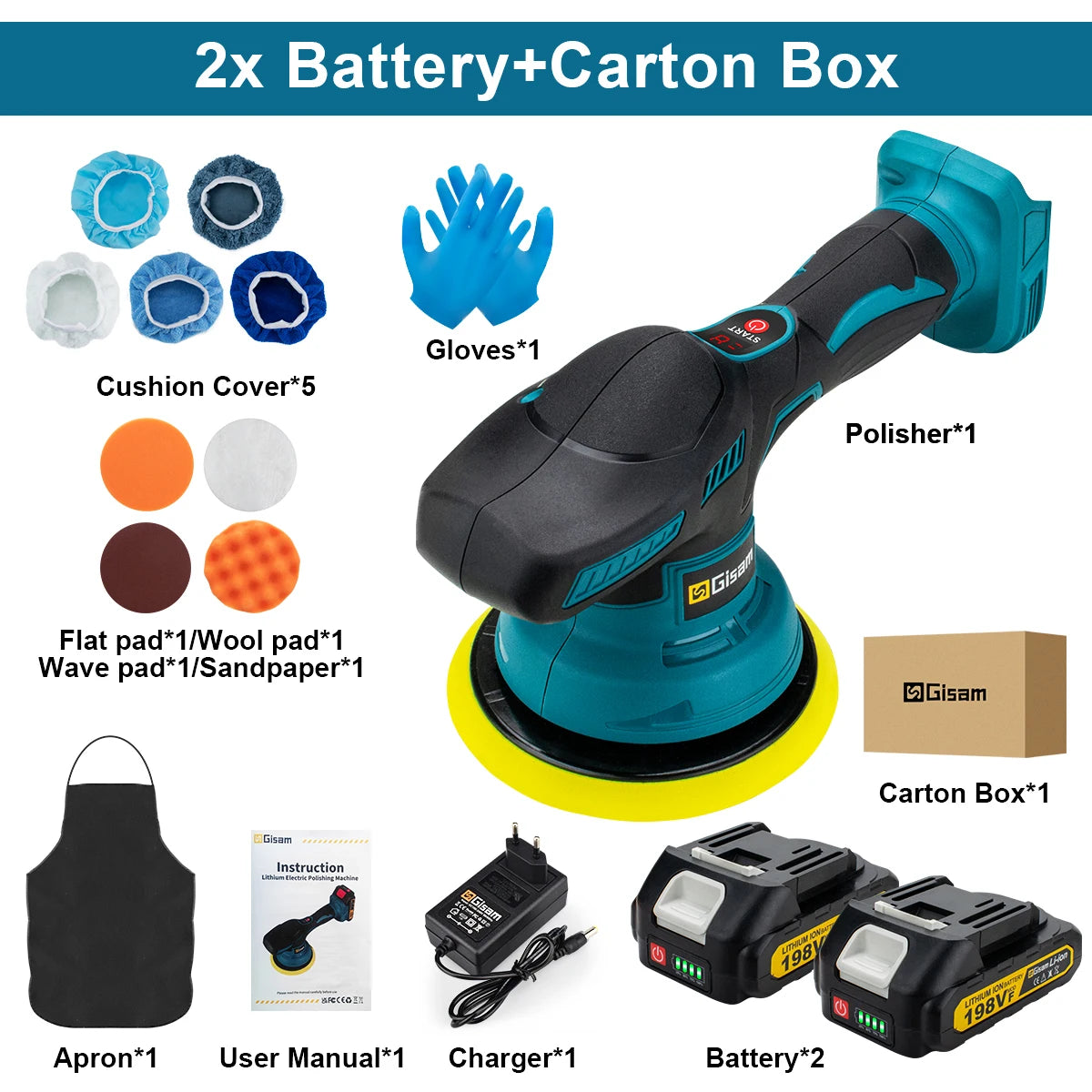 Gisha Cordless Car Polisher 8 Marce Regolabile Auto Elettrica Ceretta Levigatura Sigillatura Smalto Strumento di Potere Fit Makita 18v Batteria Spille