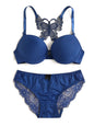 Set da 2 pezzi di vendita caldo di reggiseno rosso sexy con bottoni frontali bellissimo reggiseno moda farfalla posteriore push up set da donna A2120