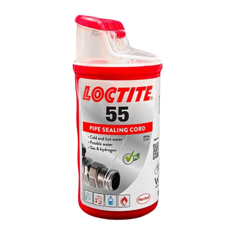 100% originale Loctite 55 Cavo sigillante per tubi Nastro multiuso Sigillante per filettatura per perdite d'acqua e di gas Dimensioni fisse 50 m/160 m