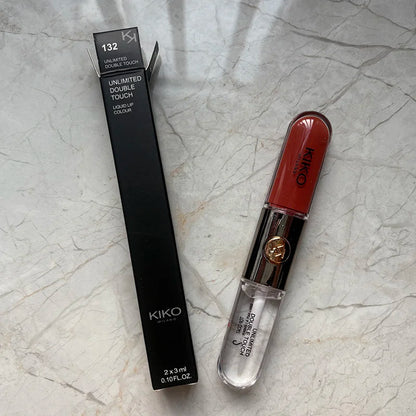 Kiko Milano Edizione Limitata Rossetto a Doppia Punta, Rossetto con Specchio Trasparente, Non Sbiadisce, Non Si Attacca alla Tazza, Lucidalabbra, Trucco