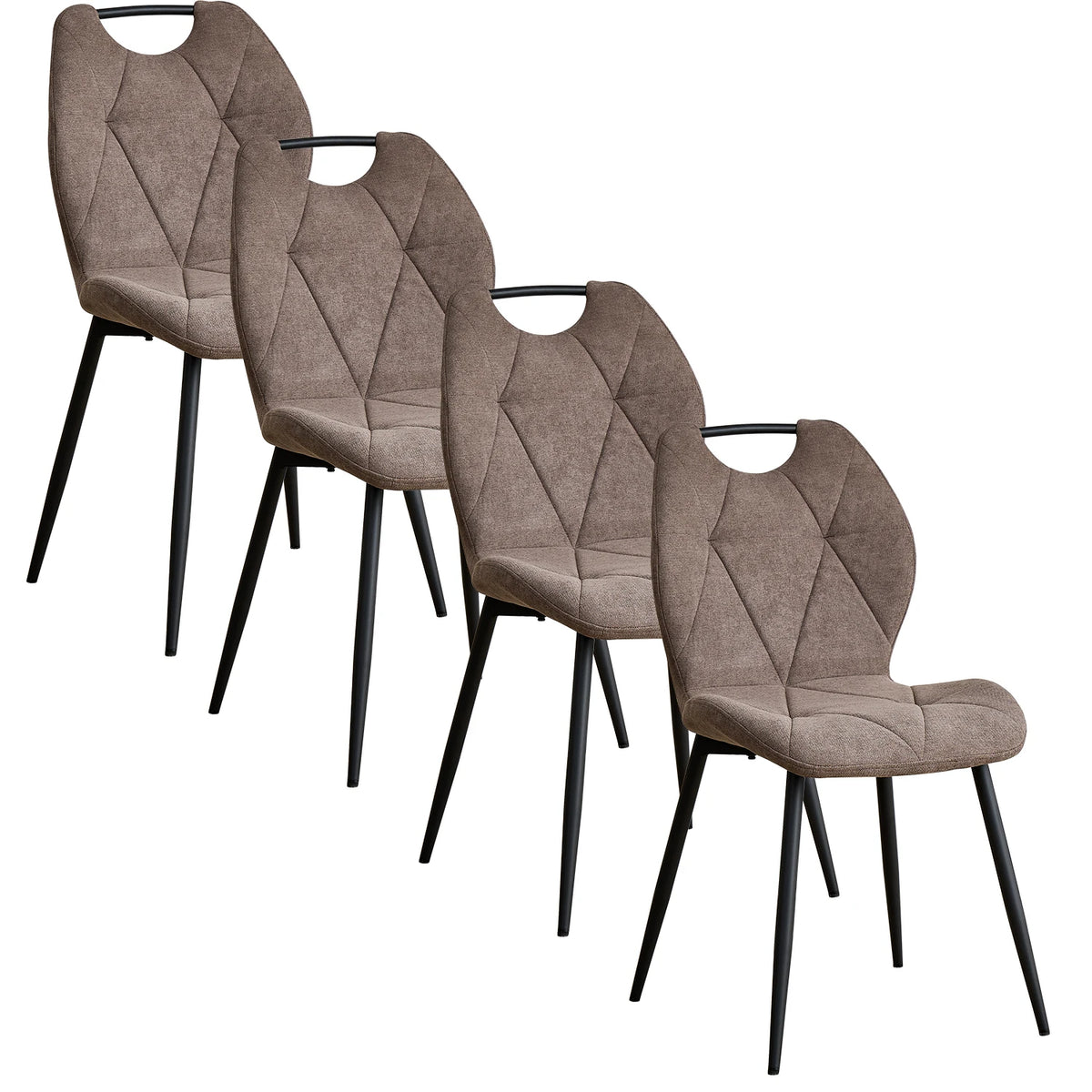 Sedia da pranzo moderna 2/4/6 pezzi, comode sedie imbottite con gambe in metallo per cucina/soggiorno/camera da letto