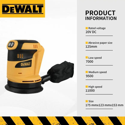 Levigatrice orbitale DEWALT per impieghi gravosi, velocità variabile e sistema di raccolta polvere, strumento ideale per officine e cantieri per la lucidatura del legno