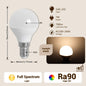 Lampadina LED G45 a spettro completo con attacco E14 E27, indice di resa cromatica CRI90, protezione per gli occhi, lampadina decorativa per illuminazione ambientale interna