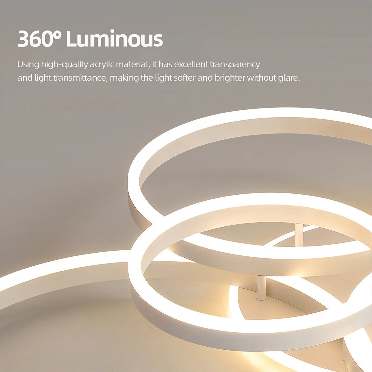 Lampadario a LED, Luci da Soffitto Moderne ad Anello in Acrilico, Illuminazione Intelligente per Hotel, Lobby, Soggiorno