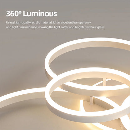 Lampadario a LED, Luci da Soffitto Moderne ad Anello in Acrilico, Illuminazione Intelligente per Hotel, Lobby, Soggiorno