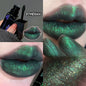 Rossetto Nero Opaco Scintillante Rosso, Lucidalabbra Punk Gotico, Trucco di Halloween, Rossetto in Mousse, Rossetto Impermeabile Anti-sbavature, Tinta Labbra