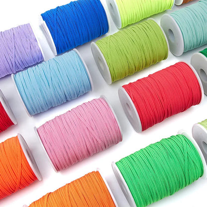 3mm 6mm Elastico colorato Elastico per cucire Nastro elastico Elastico in spandex Fascia per cucire Tessuto Accessori per indumenti fai da te 10 anni