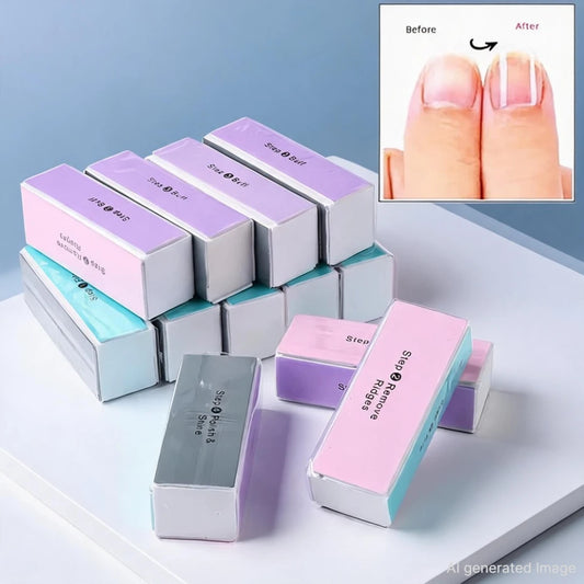 4 blocchi abrasivi per unghie in spugna, colorati, per levigare, lucidare e limare le unghie. Strumento professionale per manicure, con 4 facce, modello 2028.
