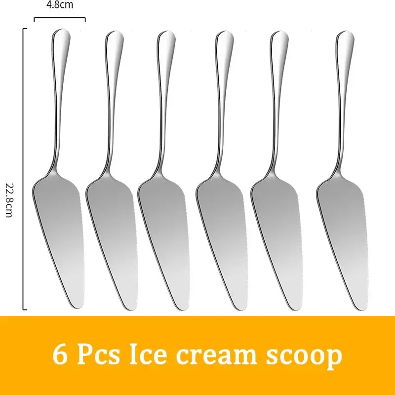 Set di posate da 24 pezzi in acciaio inossidabile, set di stoviglie, cucchiaio e forchetta, coltello, forchetta, cucchiaio da dessert, cucchiaio da tè