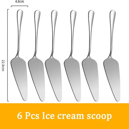Set di posate da 24 pezzi in acciaio inossidabile, set di stoviglie, cucchiaio e forchetta, coltello, forchetta, cucchiaio da dessert, cucchiaio da tè