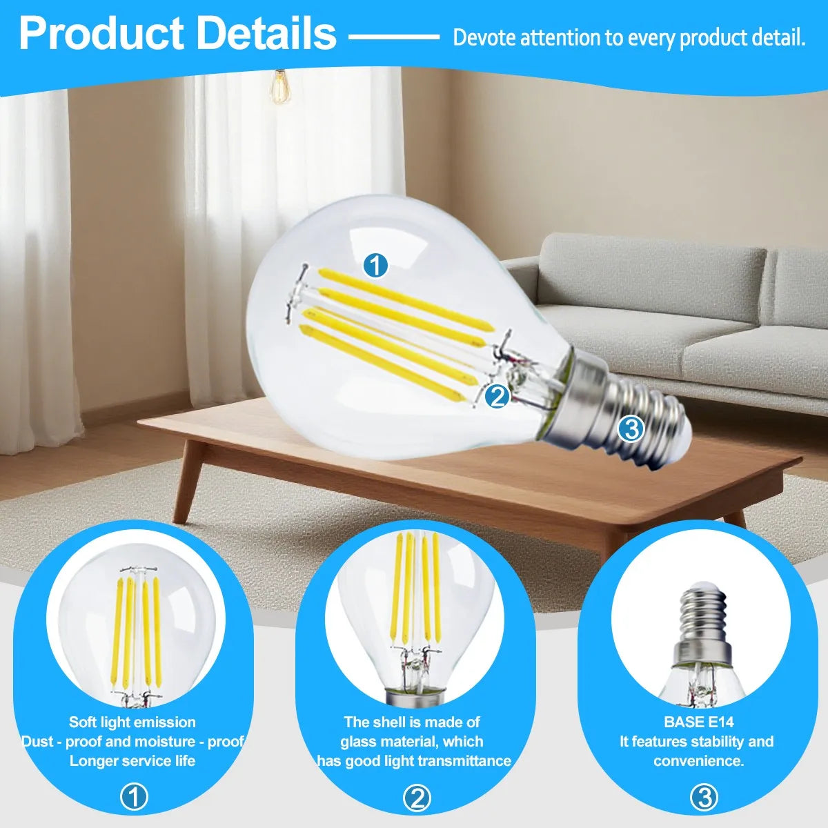 10 Lampadine LED E27 E14 B22 Stile Industriale Vintage, Retro Edison 8W 4W 6W 220V per Lampade a Filamento Incandescenti Edison