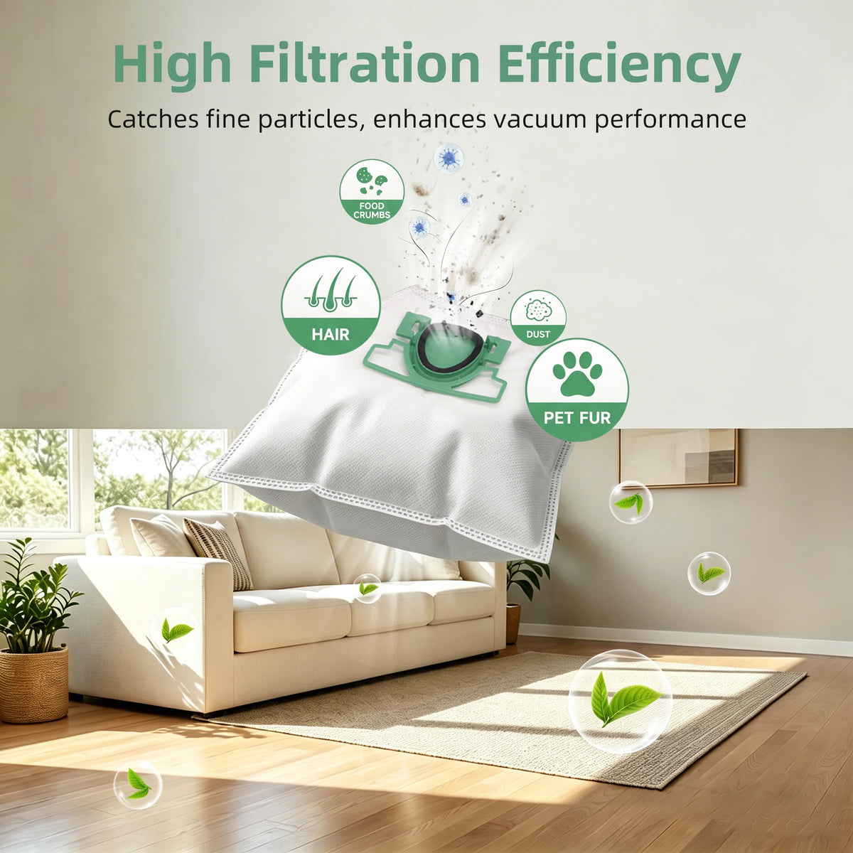 Sacchetti per Aspirapolvere Compatibili con Vorwerk Kobold VK200 FP200, Sacchetti Premium Adatti per Vorwerk Kobold VK 200 FP 200