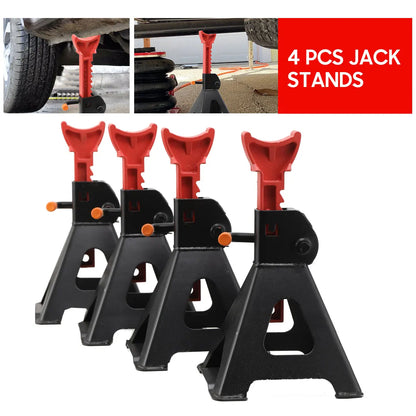 4 supporti per sollevamento ruote auto, 3 tonnellate, cavalletti di sicurezza per riparazioni auto, staffa di supporto per pneumatici, telaio di supporto