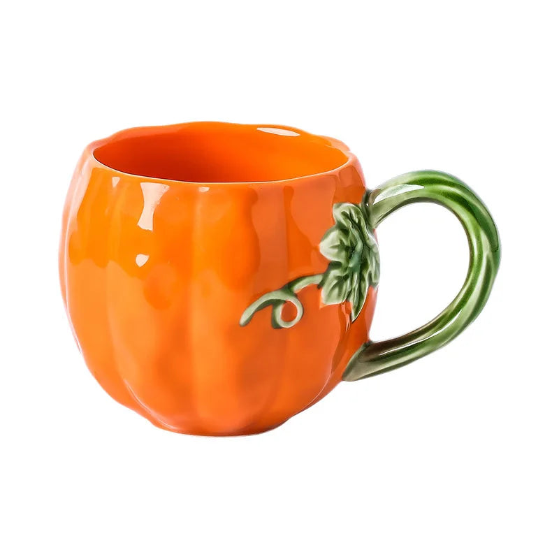 Tazza a Forma di Zucca Carina, Tazze Realistiche a Forma di Zucca, Stoviglie in Porcellana, Utensili per Bere, Tazze da Caffè, Tazze per il Tè Pomeridiano