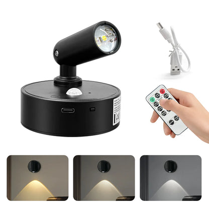 Lampada da Parete LED con Sensore di Movimento, Interruttore Touch, Luce Notturna, Faretto Magnetico Wireless Dimmerabile per Camera da Letto, Armadio, Scale, Decorazione