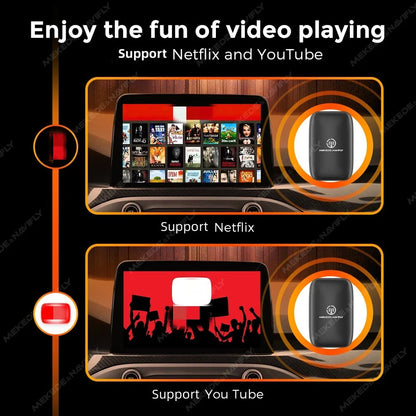 MEKEDE AI BOX Kit CarPlay con Sistema Operativo Android, CarPlay Wireless, Sistema di Intrattenimento Multimediale per Auto, Box TV Intelligente per Netflix e YouTube