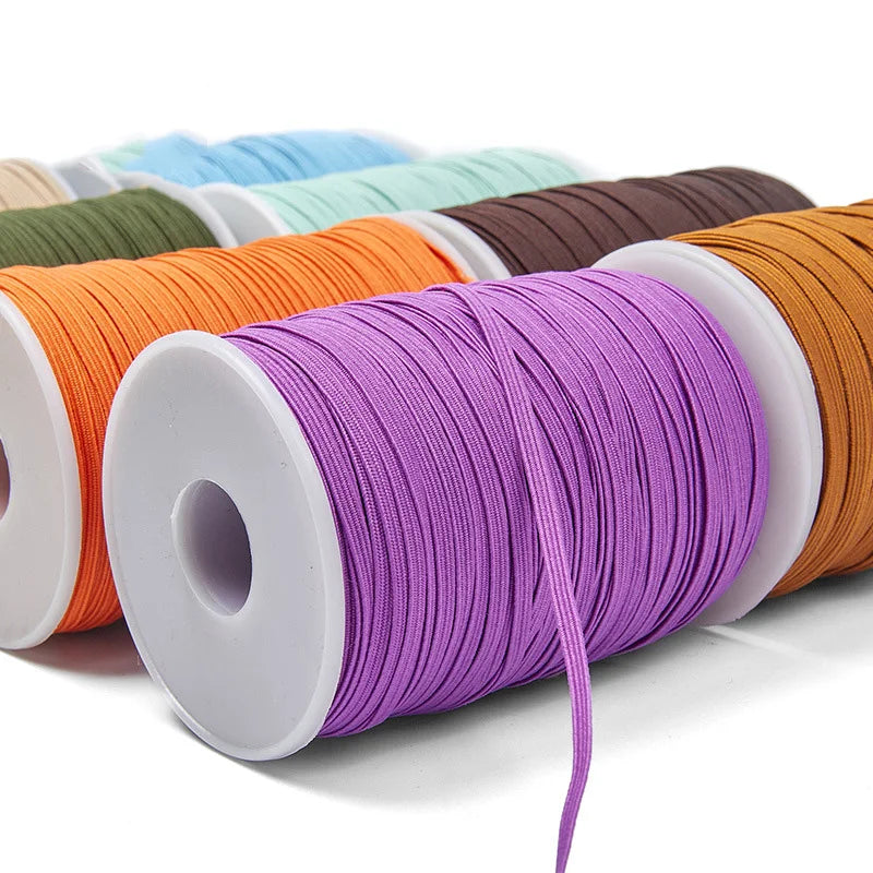3mm 6mm Elastico colorato Elastico per cucire Nastro elastico Elastico in spandex Fascia per cucire Tessuto Accessori per indumenti fai da te 10 anni