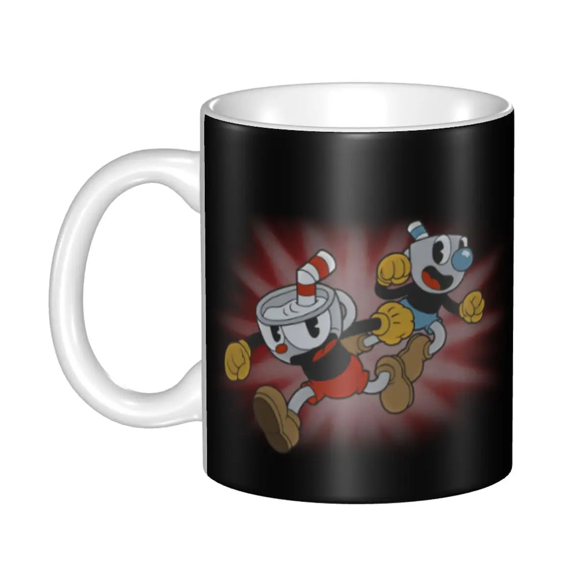 Tazze da caffè personalizzate CupHead e MugMan personaggi dei videogiochi elettronici fai da te tazza da tè al latte in ceramica