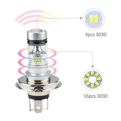 2 pezzi H4 H7 100W LED luci per auto lampadina super luminosa a bassa temperatura faro per auto di marcia diurna guida fendinebbia accessori auto