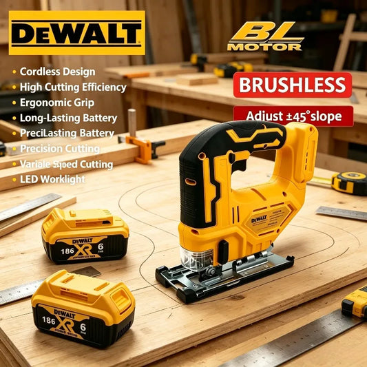 Sega alternata elettrica a batteria Dewalt, 3000 giri/min, sega per tagli curvi, utensile elettrico portatile multifunzione regolabile per la lavorazione del legno.