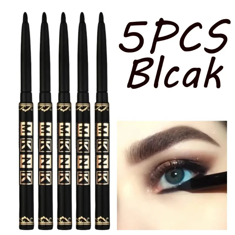 1-12 Pezzi Matita Eyeliner Nera Impermeabile, Anti-sbavatura, Applicazione Facile con Rotazione, Gel Occhi per Trucco Occhi Audace Stile Punk Adatto ai Principianti
