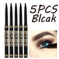 1-12 Pezzi Matita Eyeliner Nera Impermeabile, Anti-sbavatura, Applicazione Facile con Rotazione, Gel Occhi per Trucco Occhi Audace Stile Punk Adatto ai Principianti