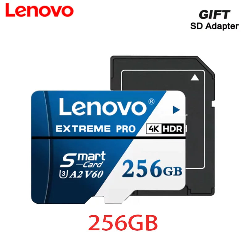 Scheda Micro SD Lenovo 512GB A2 U3 V30 Classe 10 256GB 128GB 1TB Scheda di Memoria TF 4K ad Alta Velocità per Drone, Fotocamera, Telefono
