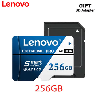 Scheda di memoria Micro SD TF Lenovo da 512 GB o 1 TB, classe A2, ad alta capacità, per registrazioni 4K, compatibile con DJI Mavic Mini, GoPro e Insta360.