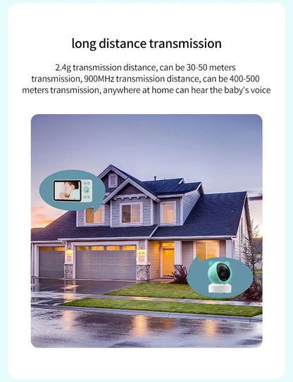 Danmini 2.4G 5 pollici Baby Monitor Tuya App Telecomando 1080P Videocamera Video Citofono bidirezionale Rilevazione movimento Monitor wireless
