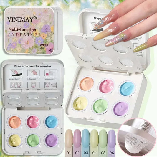 Gel per Unghie Sfumato a 6 Colori, Gel UV/LED per Effetto Ombre Rosa, Gel per Manicure con Effetto Blush e Aura, Strumenti per Nail Art
