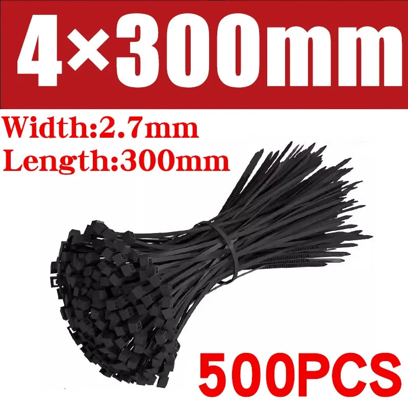 500/1000PCS fascette per cavi in Nylon di plastica fascette per cavi autobloccanti cinghie per cavi regolabili anello di fissaggio fascette per cavi per ufficio a casa