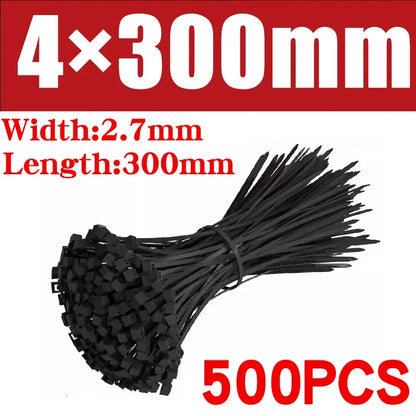 500/1000PCS fascette per cavi in Nylon di plastica fascette per cavi autobloccanti cinghie per cavi regolabili anello di fissaggio fascette per cavi per ufficio a casa
