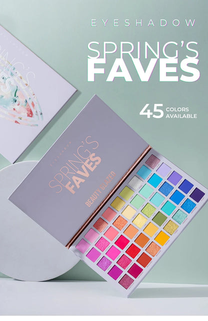 Beauty GlazedSpring's Faves BePerfect Beauty Palette di ombretti impermeabili Evidenziatore luccicante e trucco smaltato per contorno occhi