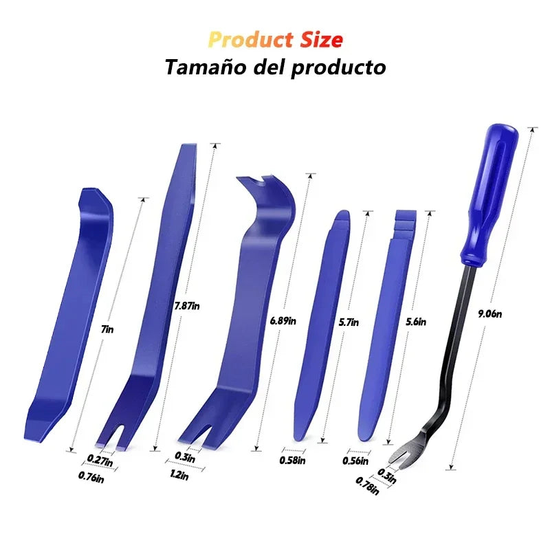 Kit di attrezzi per smontaggio auto iLMH, kit in plastica per rimozione pannelli, clip, finiture, radio, cruscotto, audio, attrezzi per installazione e riparazione