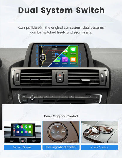 MEKEDE Modulo BOX DSP HiFi con mirroring, CarPlay wireless, Android Auto, AirPlay, Autolink per BMW F20 F21 F30 F31 F34 F07 F10 F11 F01 F2 F25 E60 E61 E81 E82 E84 E87 E88 E89 E90 E91 E92 E93 E70 E71 Sistema CIC