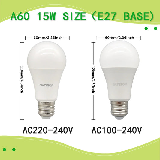 Confezione da 1-10 Lampadine LED 15W 120V 220V 3000K 4000K 6000K Luce Diurna CRI80 Senza Sfarfallio per Illuminazione Domestica Camera da Letto