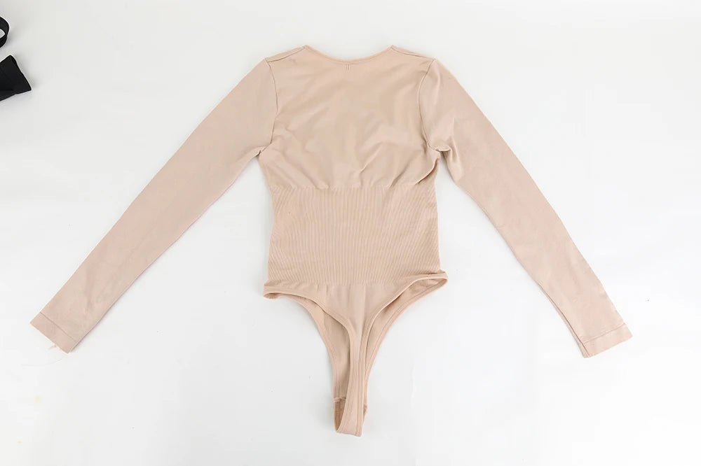 Body a maniche lunghe Perizoma Shapewear Donna New Slim Tummy Control Intimo Pancia Sottoseno Corsetto Abbigliamento femminile Autunno
