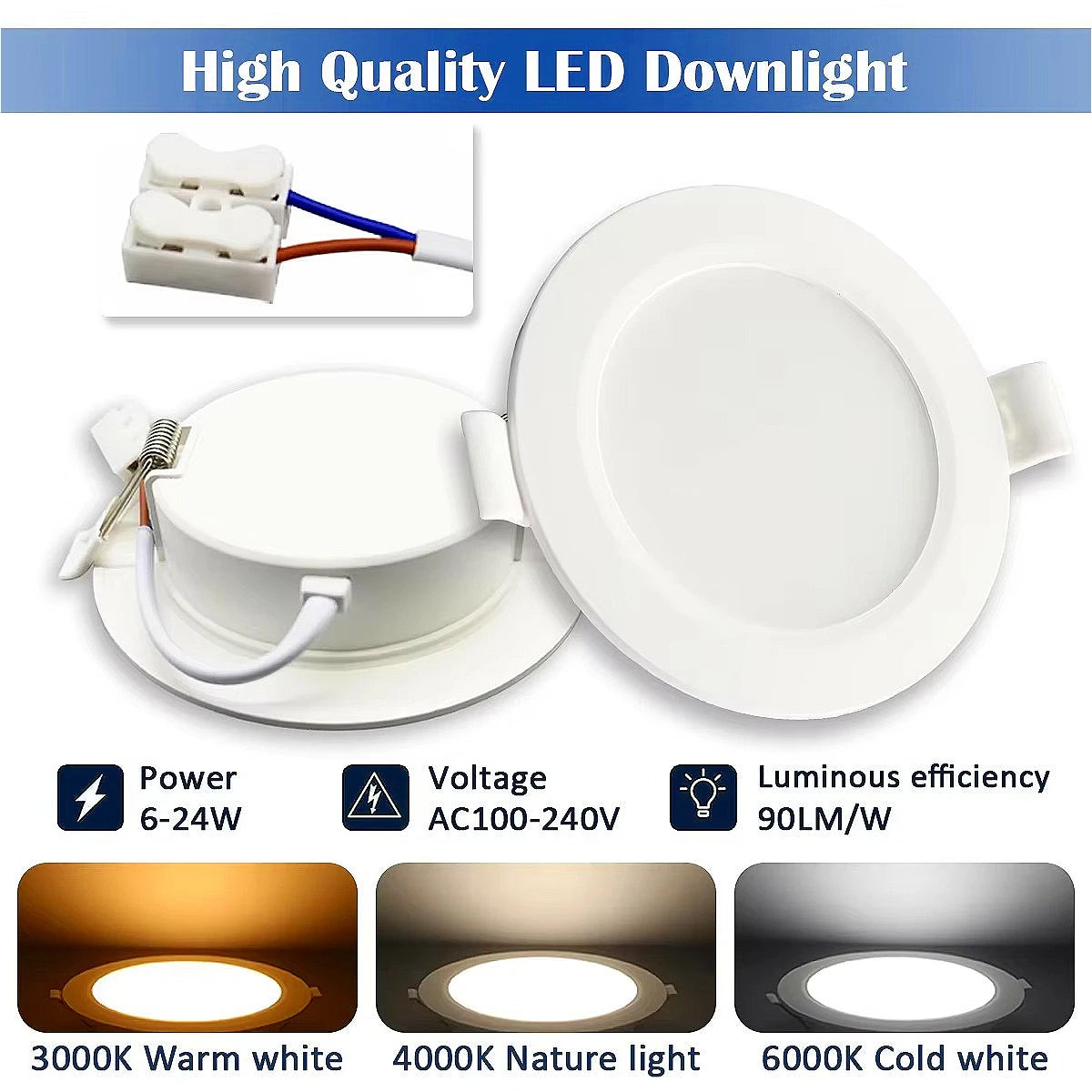 6Pack 24W 17W 14W 10W 6W Bianco Rotondo Da Incasso Led Da Incasso Luce di Pannello 110V 220V Caldo Freddo illuminazione Foyer Studio Casa Interno