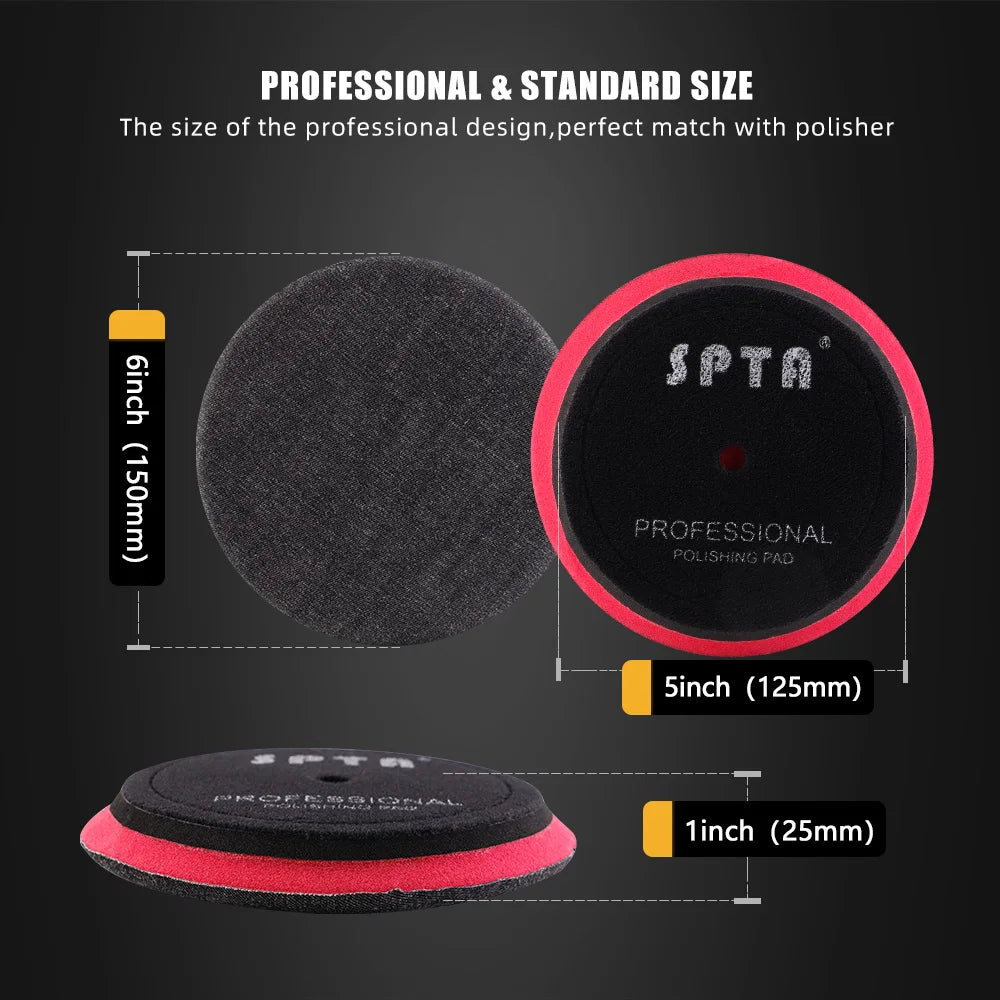 (Vendita singola) SPTA 5 pollici (125mm) Premium Denim Pad rimozione buccia d'arancia tampone per lucidatura auto per piastra di supporto lucidatrice per auto