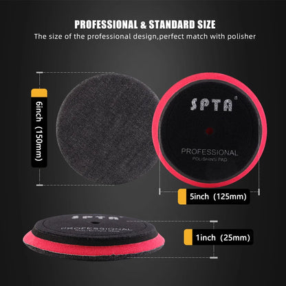 (Vendita singola) SPTA 5 pollici (125mm) Premium Denim Pad rimozione buccia d'arancia tampone per lucidatura auto per piastra di supporto lucidatrice per auto