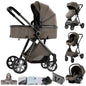 Passeggino Magic ZC 3 in 1, Sistema da Viaggio Compatto e Pieghevole con Navicella, Seggiolino Auto per Neonati e Seduta Reversibile, Carrozzina High Landscape, Ruote Ammortizzate, Manubrio Regolabile, Chiusura con Una Mano,