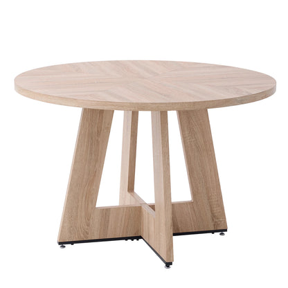 EGOONM Tavolo rotondo nordico Tavolo da pranzo in legno massello Centro biblioteca Tavolo rotondo medievale Balcone Soggiorno Mobili per la casa 120 cm